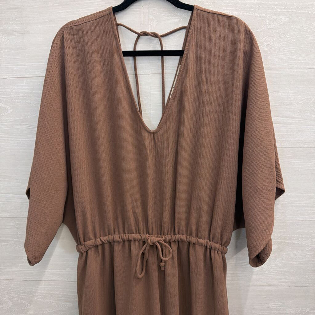 The Nest Brown Long Sleeve Wide Leg Jumpsuit Extra Large
