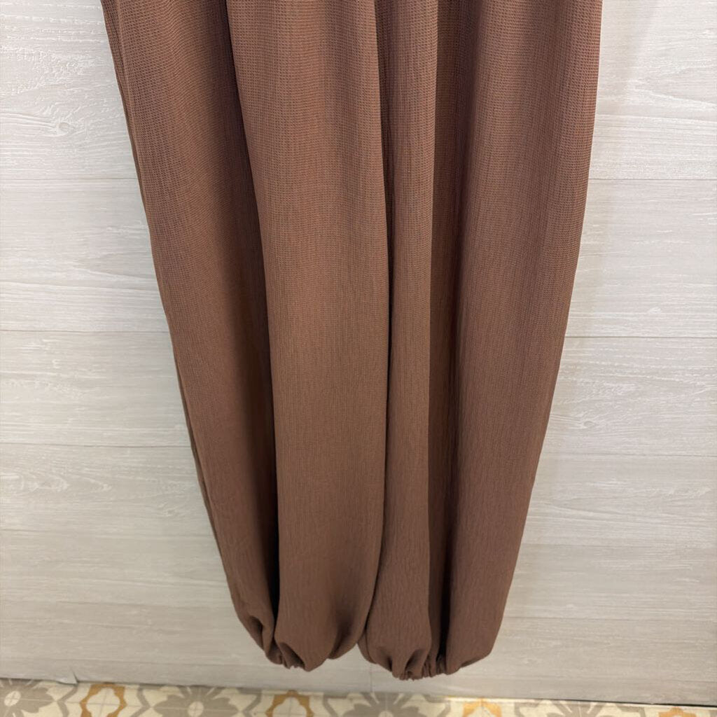 The Nest Brown Long Sleeve Wide Leg Jumpsuit Extra Large