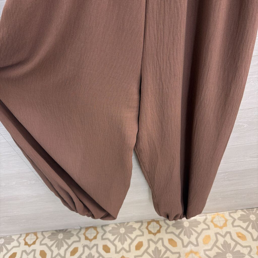 The Nest Brown Long Sleeve Wide Leg Jumpsuit Extra Large