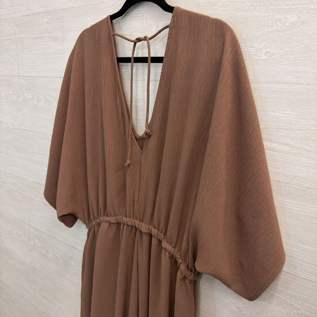 The Nest Brown Long Sleeve Wide Leg Jumpsuit Extra Large