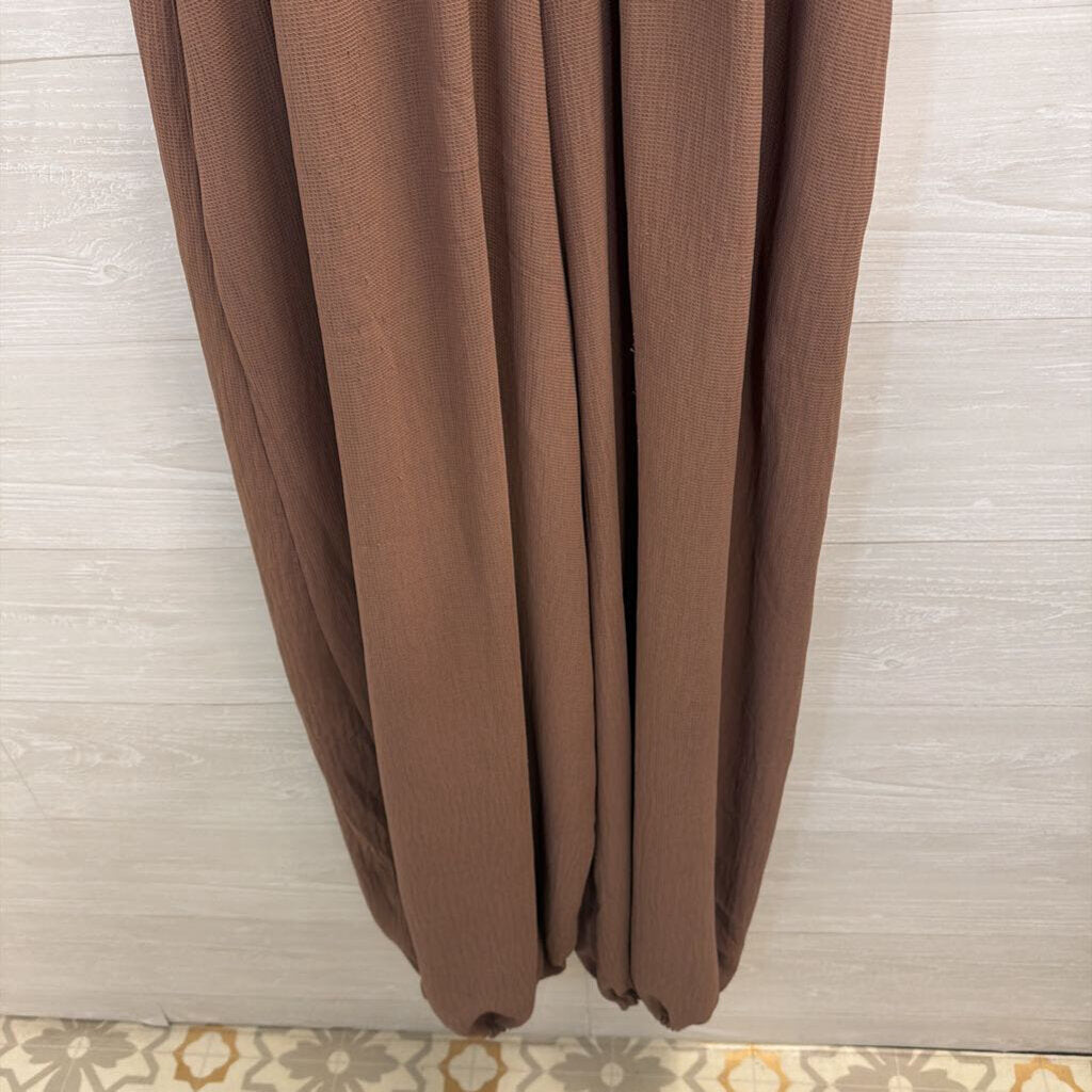 The Nest Brown Long Sleeve Wide Leg Jumpsuit Extra Large