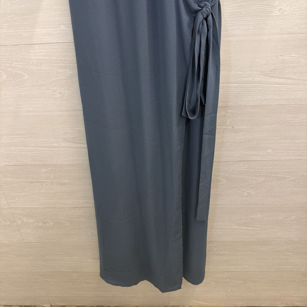 Standards and Practices Blue Short Sleeve Wrap Maxi Dress Extra Large
