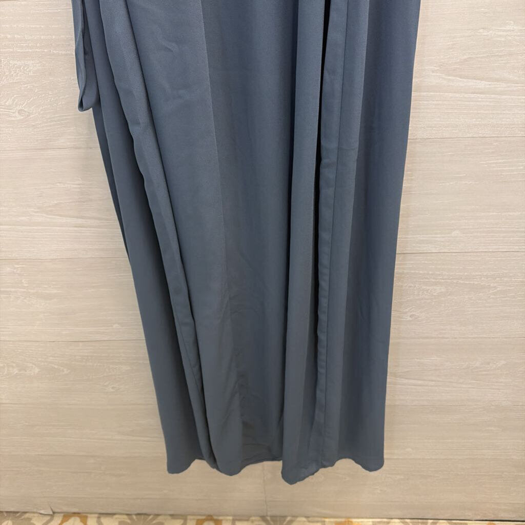 Standards and Practices Blue Short Sleeve Wrap Maxi Dress Extra Large
