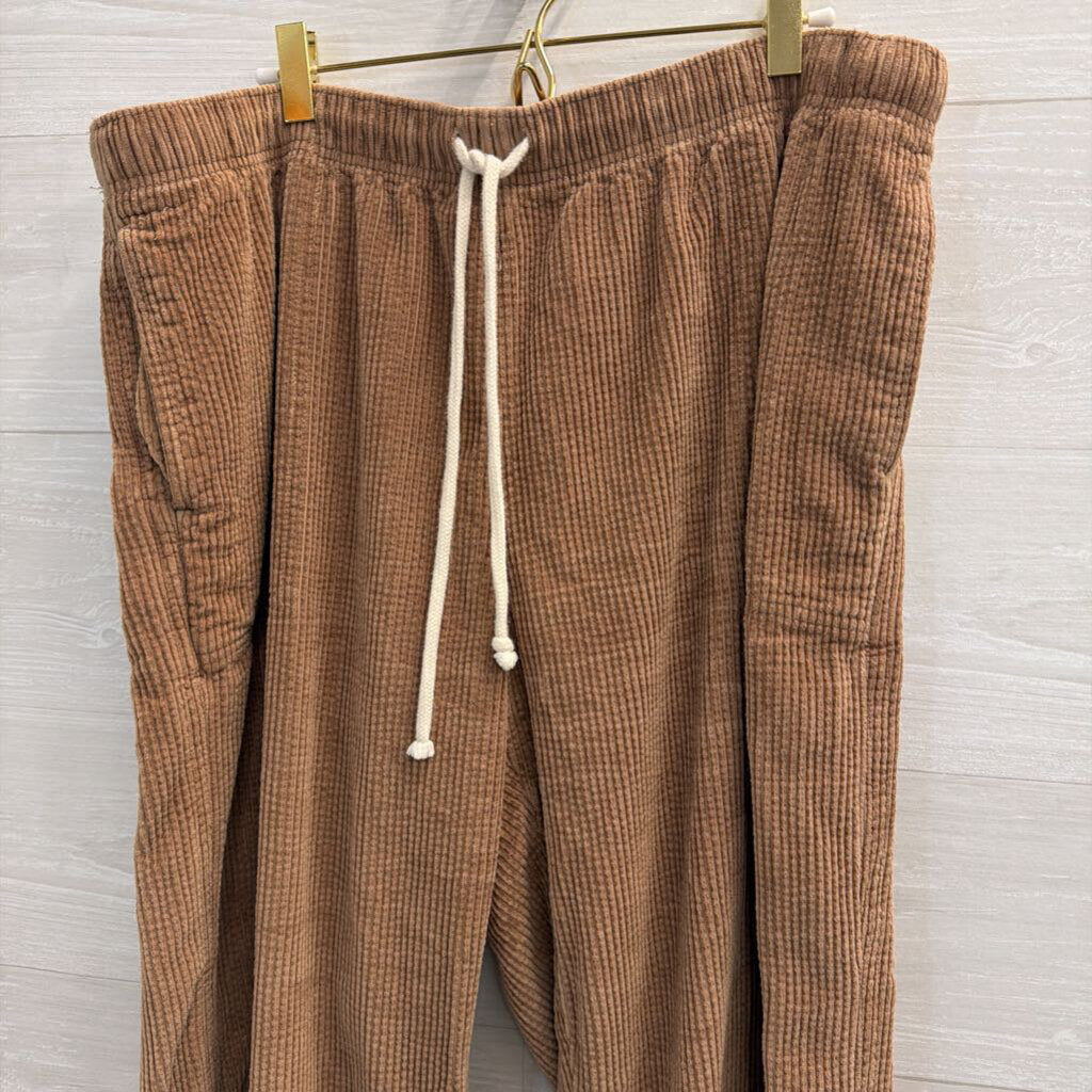 Aerie Brown Corduroy Wide Leg Pull On Pants Extra Large