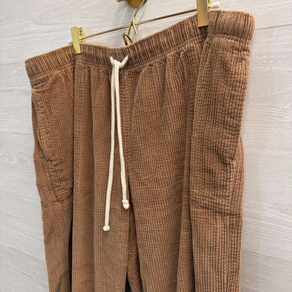 Aerie Brown Corduroy Wide Leg Pull On Pants Extra Large