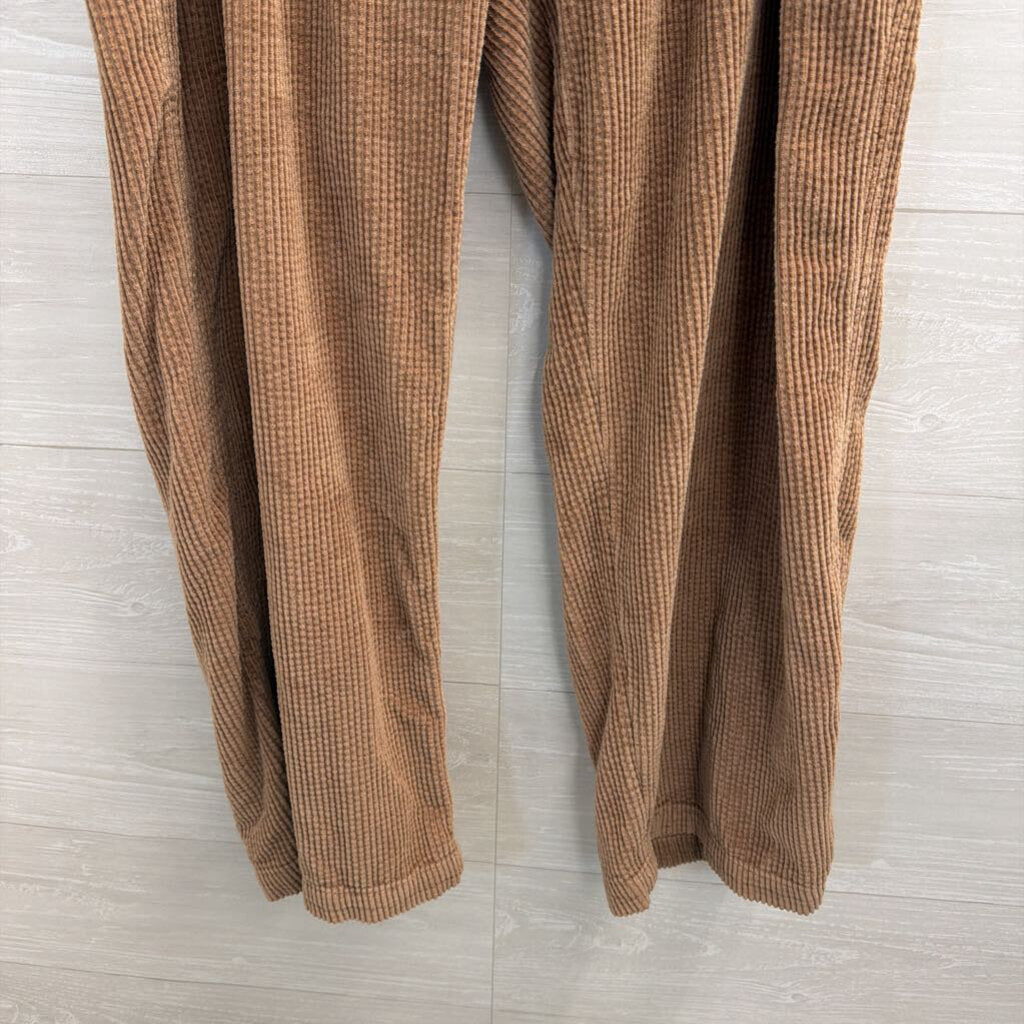 Aerie Brown Corduroy Wide Leg Pull On Pants Extra Large