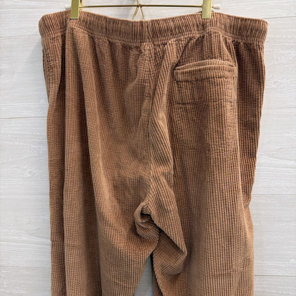 Aerie Brown Corduroy Wide Leg Pull On Pants Extra Large