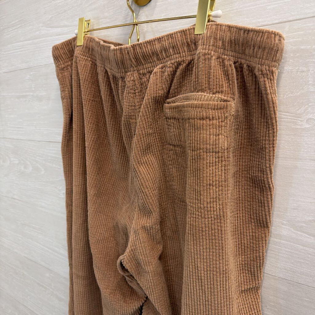 Aerie Brown Corduroy Wide Leg Pull On Pants Extra Large