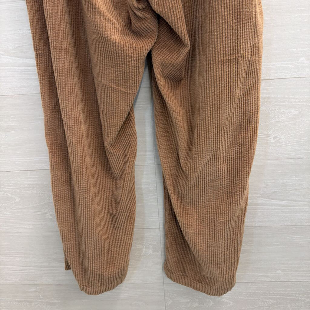 Aerie Brown Corduroy Wide Leg Pull On Pants Extra Large