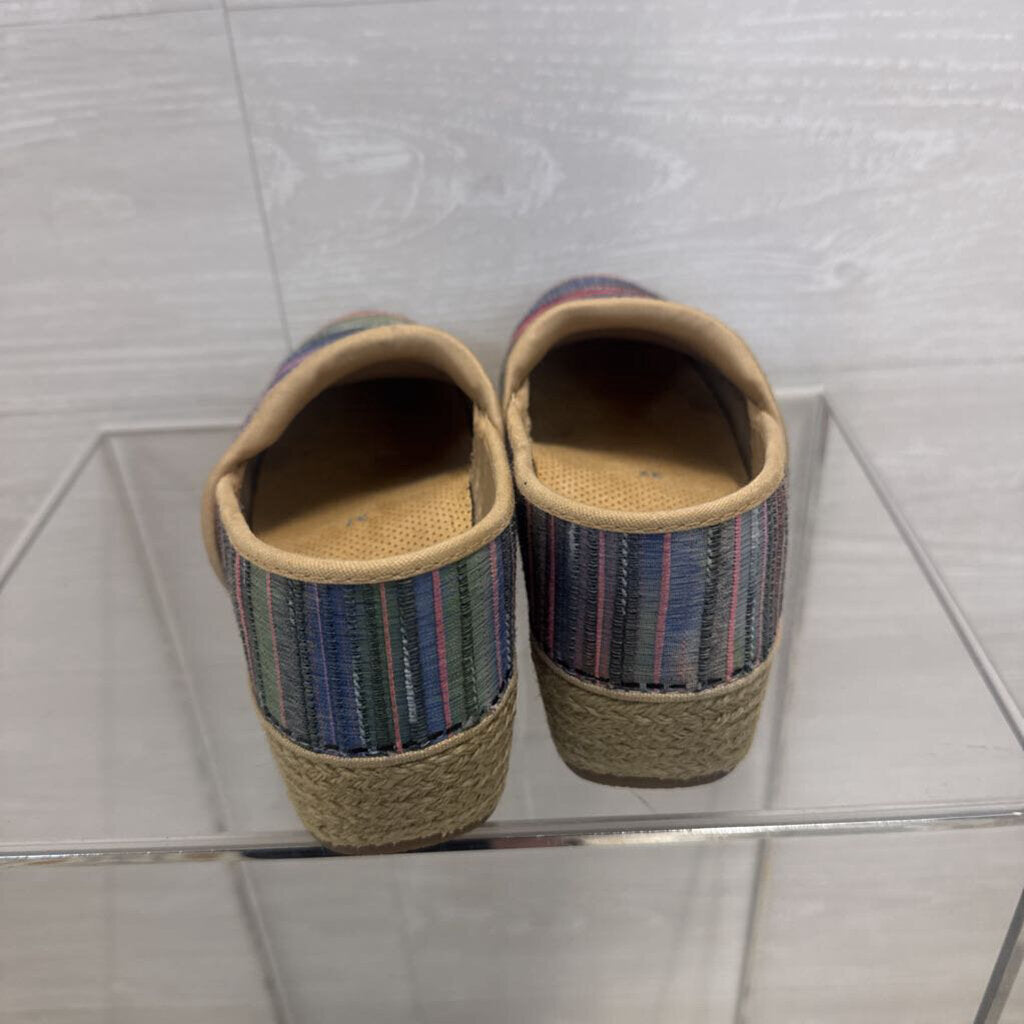 Dansko Beige/ Multi Striped Jute Pro Clogs 37