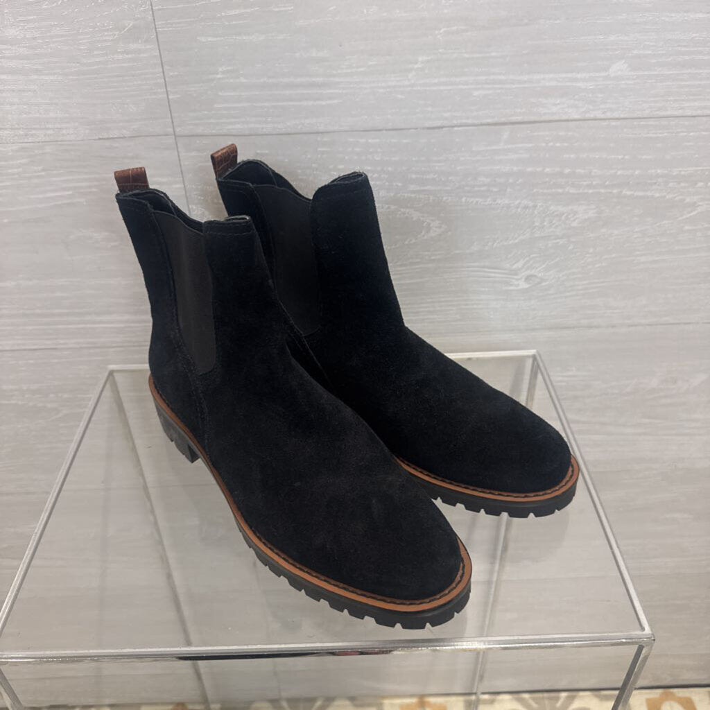 Sam Edelman Black Suede Jaclyn Chelsea Boots 8