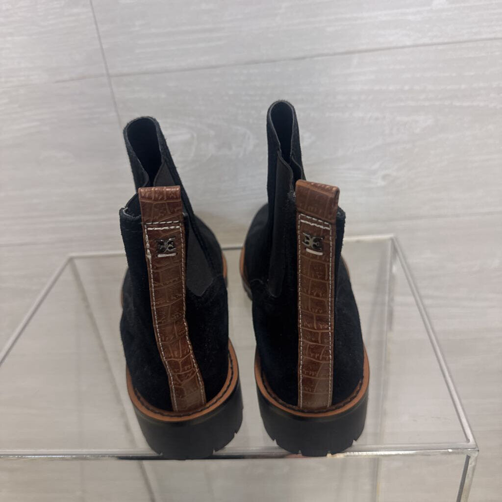 Sam Edelman Black Suede Jaclyn Chelsea Boots 8