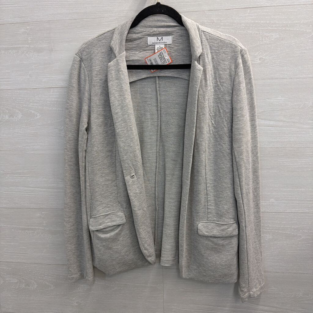 Magaschoni Grey Soft Blazer Top Small