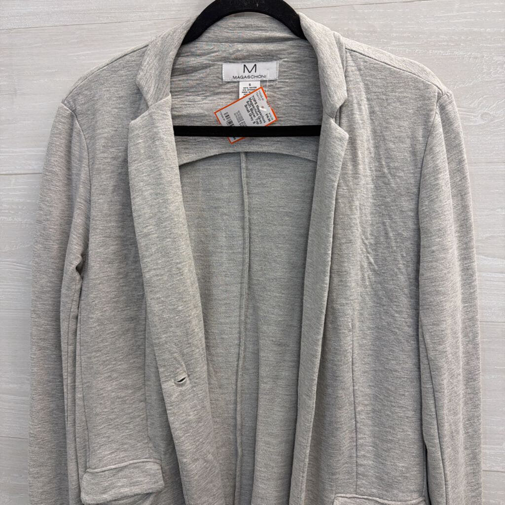 Magaschoni Grey Soft Blazer Top Small