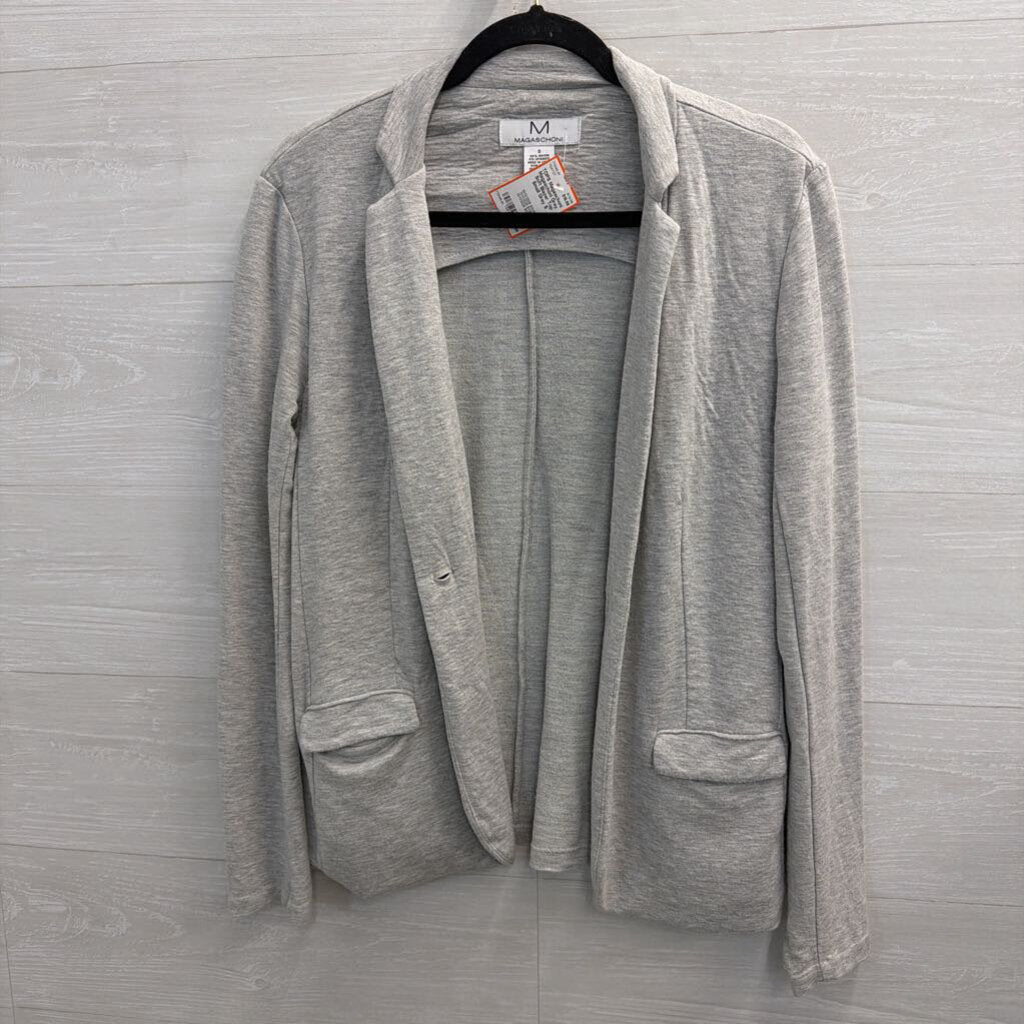 Magaschoni Grey Soft Blazer Top Small