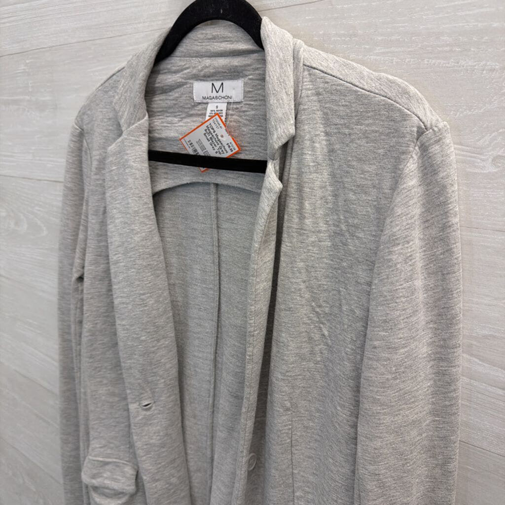 Magaschoni Grey Soft Blazer Top Small