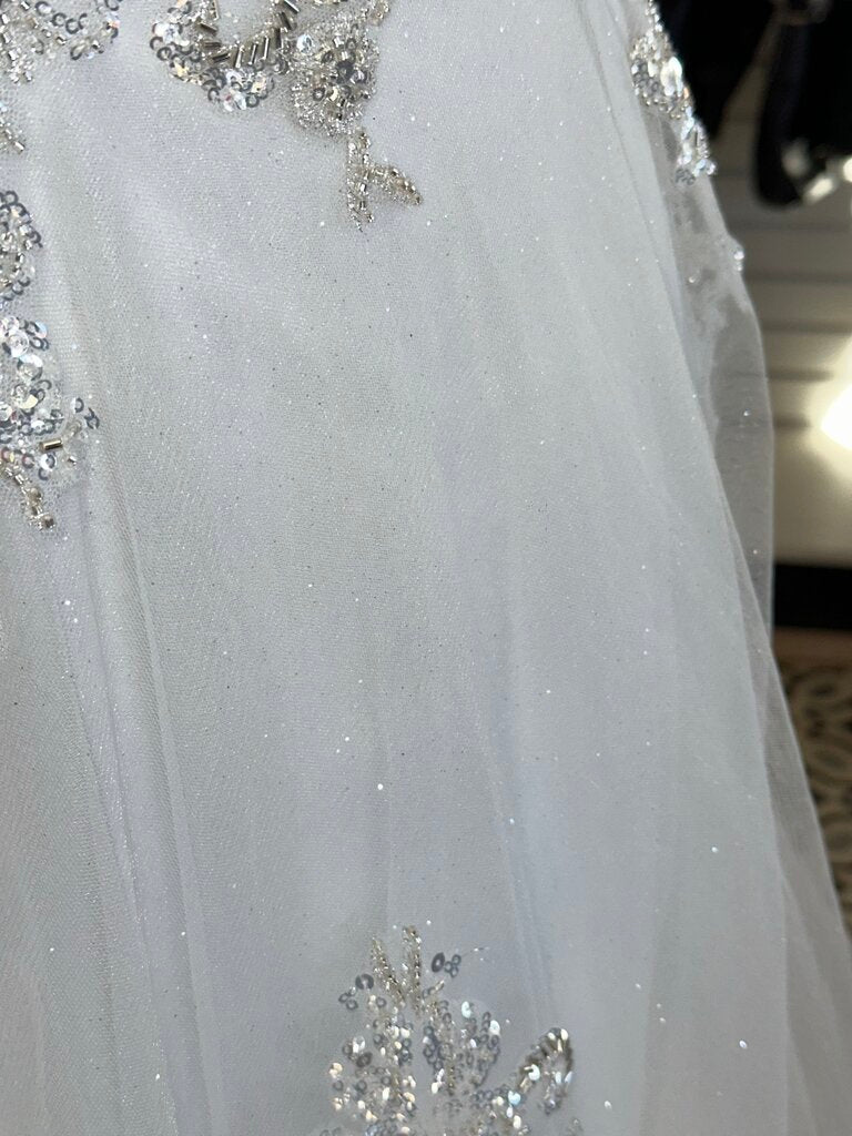 Stella Couture Ivory Sequin Beaded A Line Bridal Gown 20