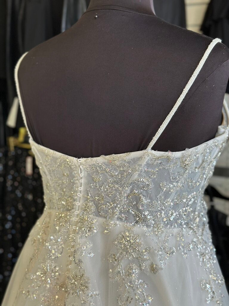 Stella Couture Ivory Sequin Beaded A Line Bridal Gown 20