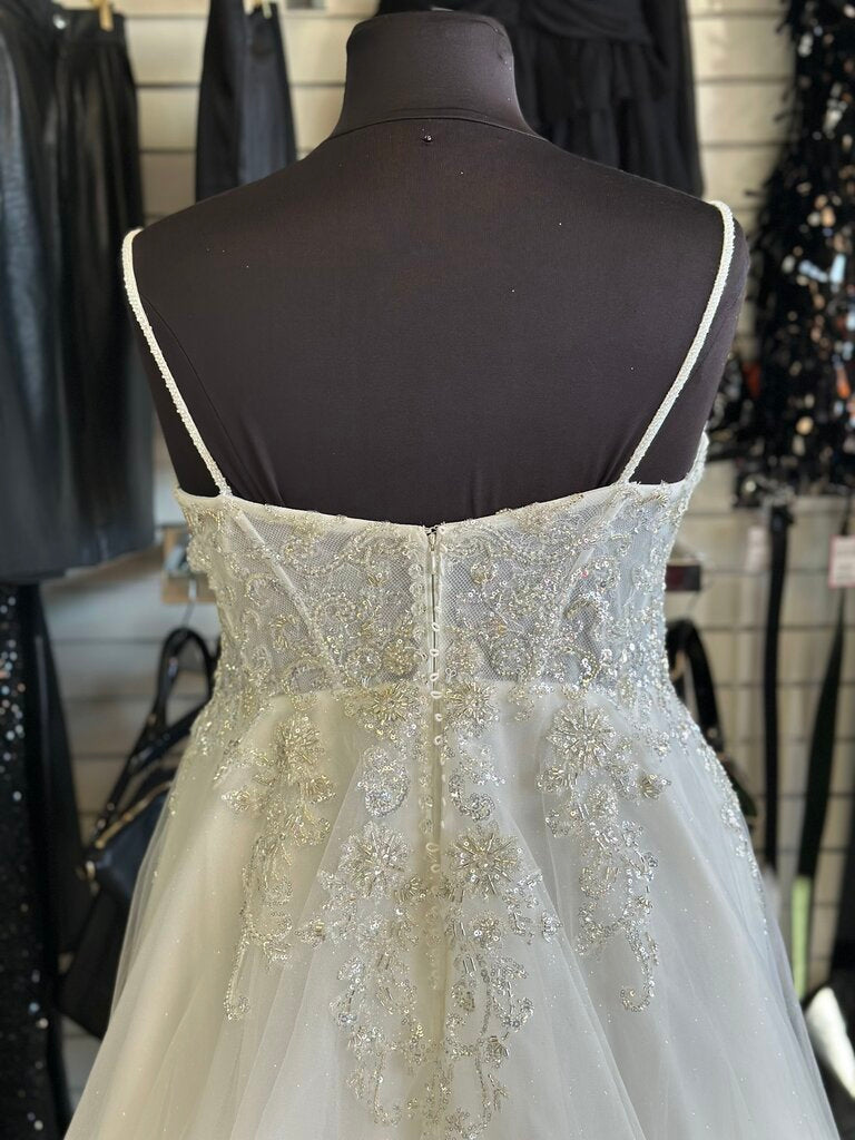 Stella Couture Ivory Sequin Beaded A Line Bridal Gown 20