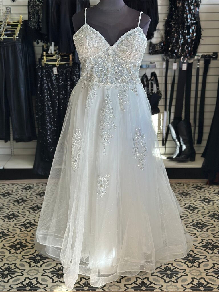 Stella Couture Ivory Sequin Beaded A Line Bridal Gown 20