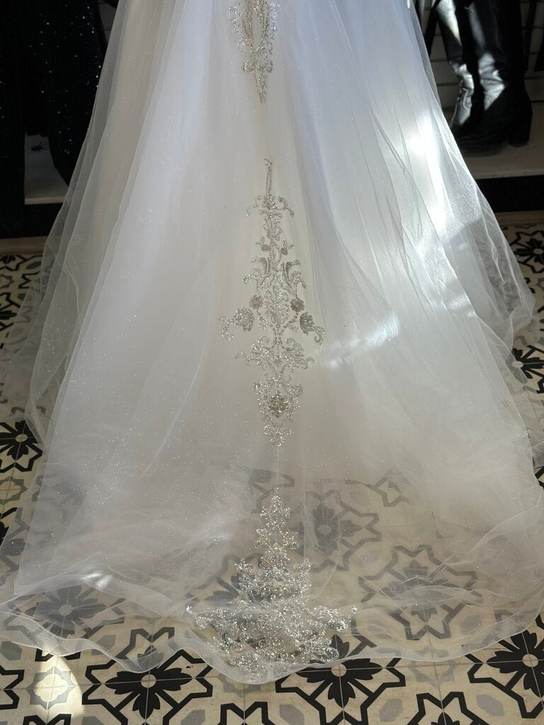 Stella Couture Ivory Sequin Beaded A Line Bridal Gown 20