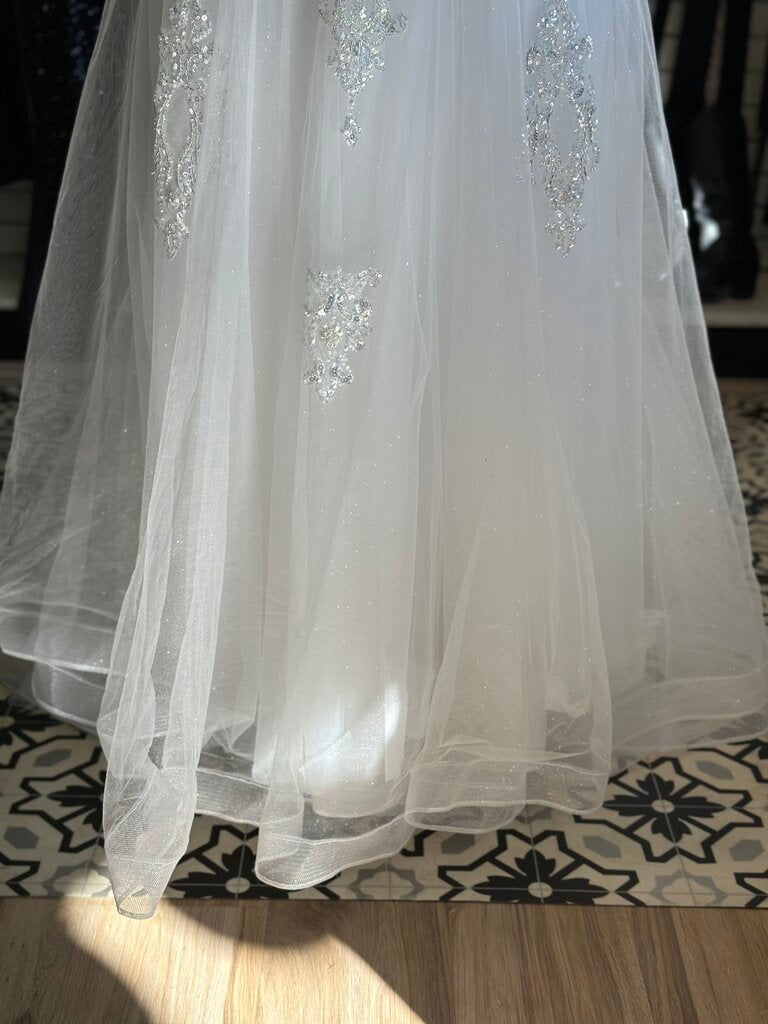 Stella Couture Ivory Sequin Beaded A Line Bridal Gown 20