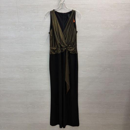 Taylor Black Label metallic Gold/ Black Sleeveless Jumspuit 8