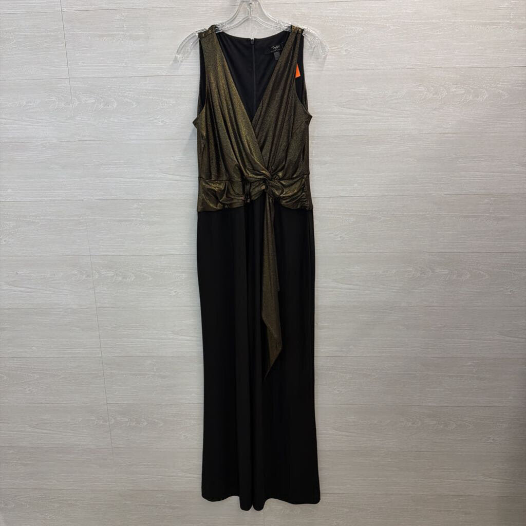Taylor Black Label metallic Gold/ Black Sleeveless Jumspuit 8