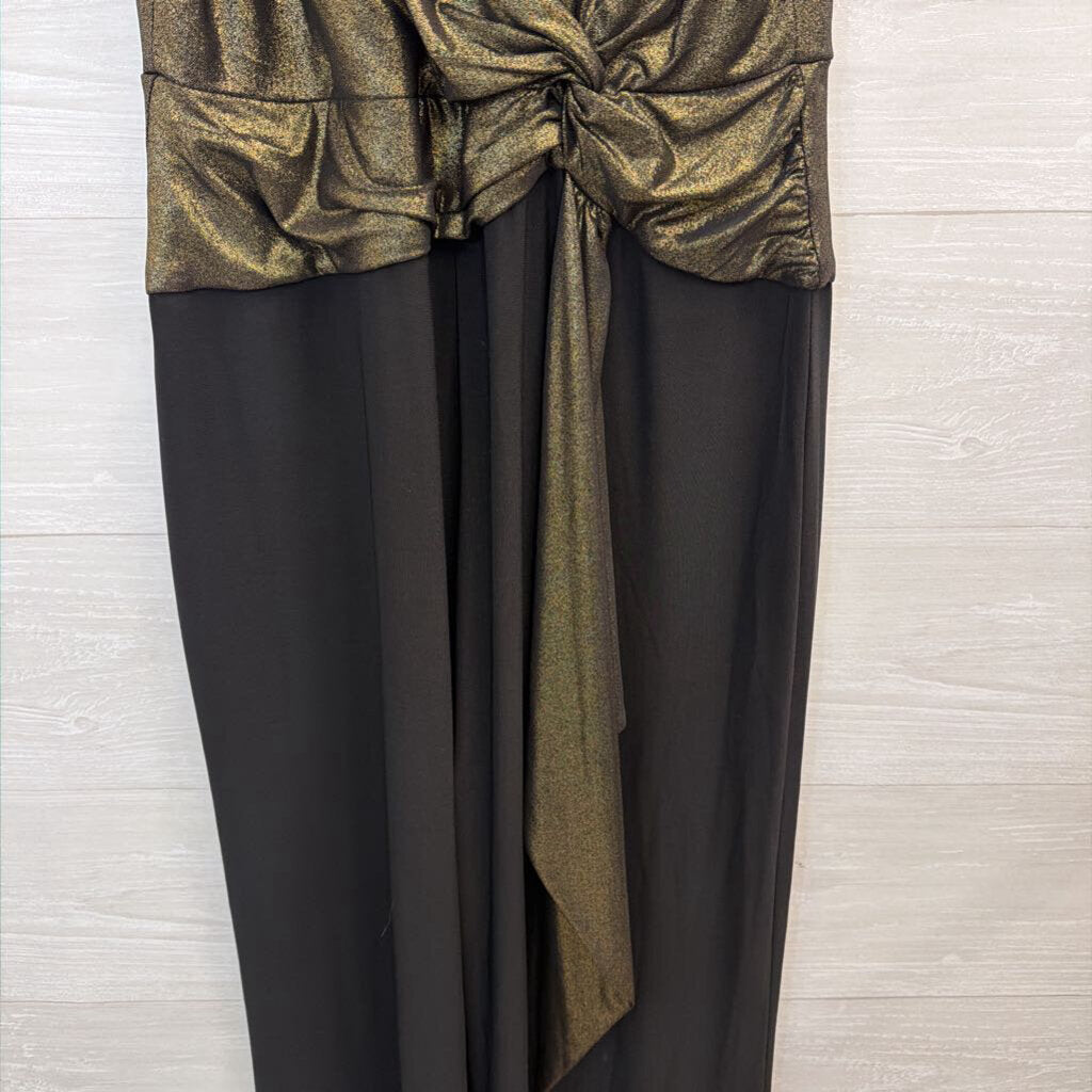 Taylor Black Label metallic Gold/ Black Sleeveless Jumspuit 8