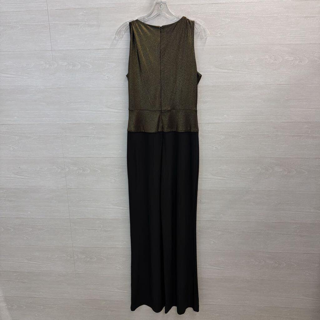 Taylor Black Label metallic Gold/ Black Sleeveless Jumspuit 8