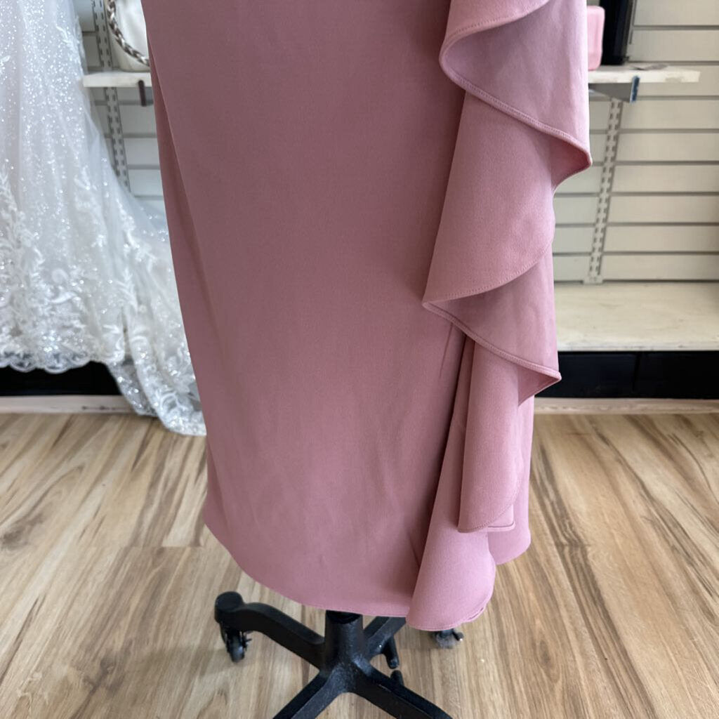 Azazie Dusty Pink Lace Top Long Formal Dress 12