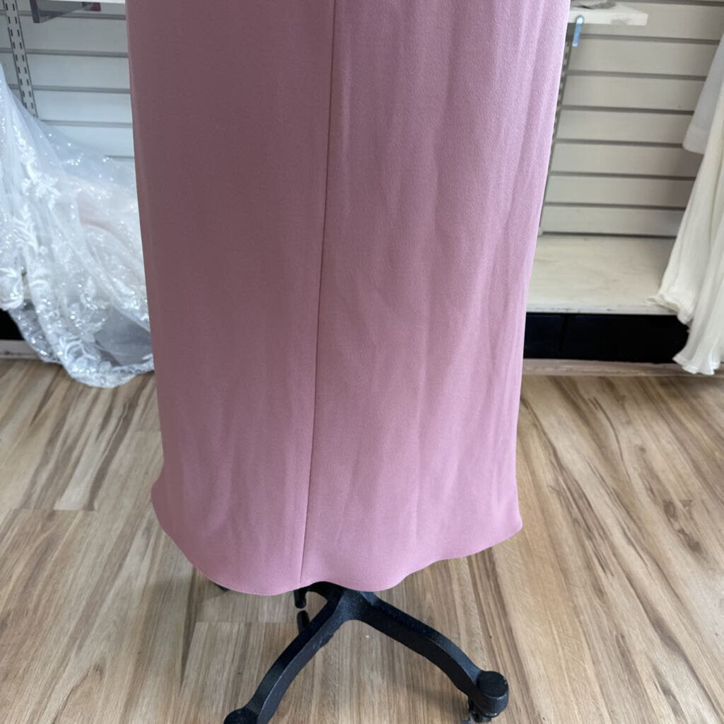 Azazie Dusty Pink Lace Top Long Formal Dress 12
