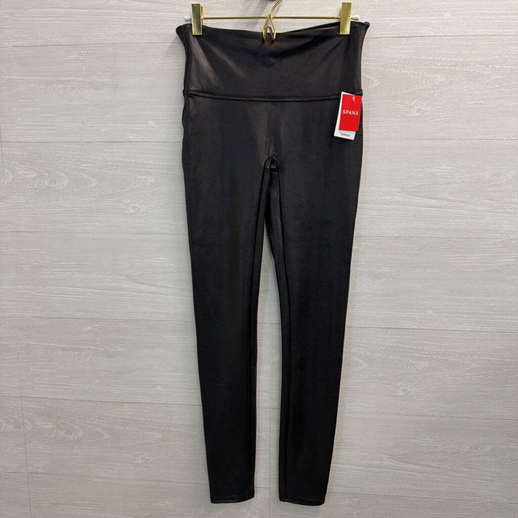 Spanx Black Faux Leather Leggings Medium