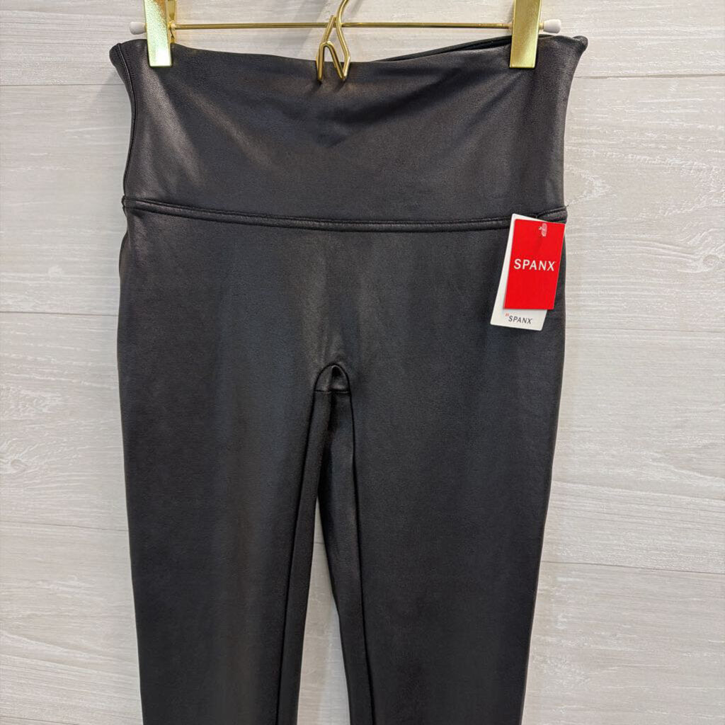 Spanx Black Faux Leather Leggings Medium