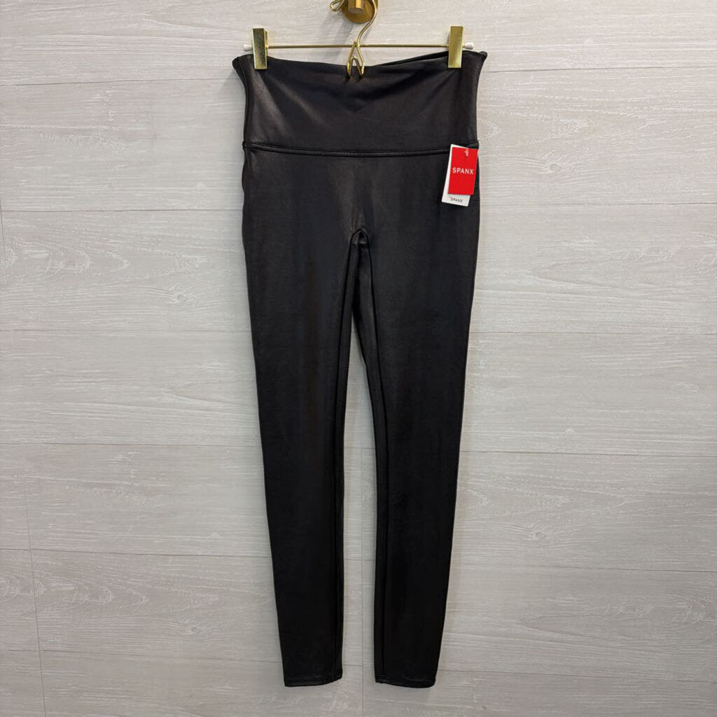 Spanx Black Faux Leather Leggings Medium
