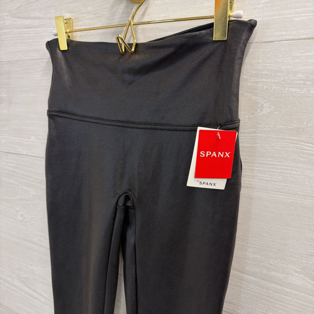 Spanx Black Faux Leather Leggings Medium