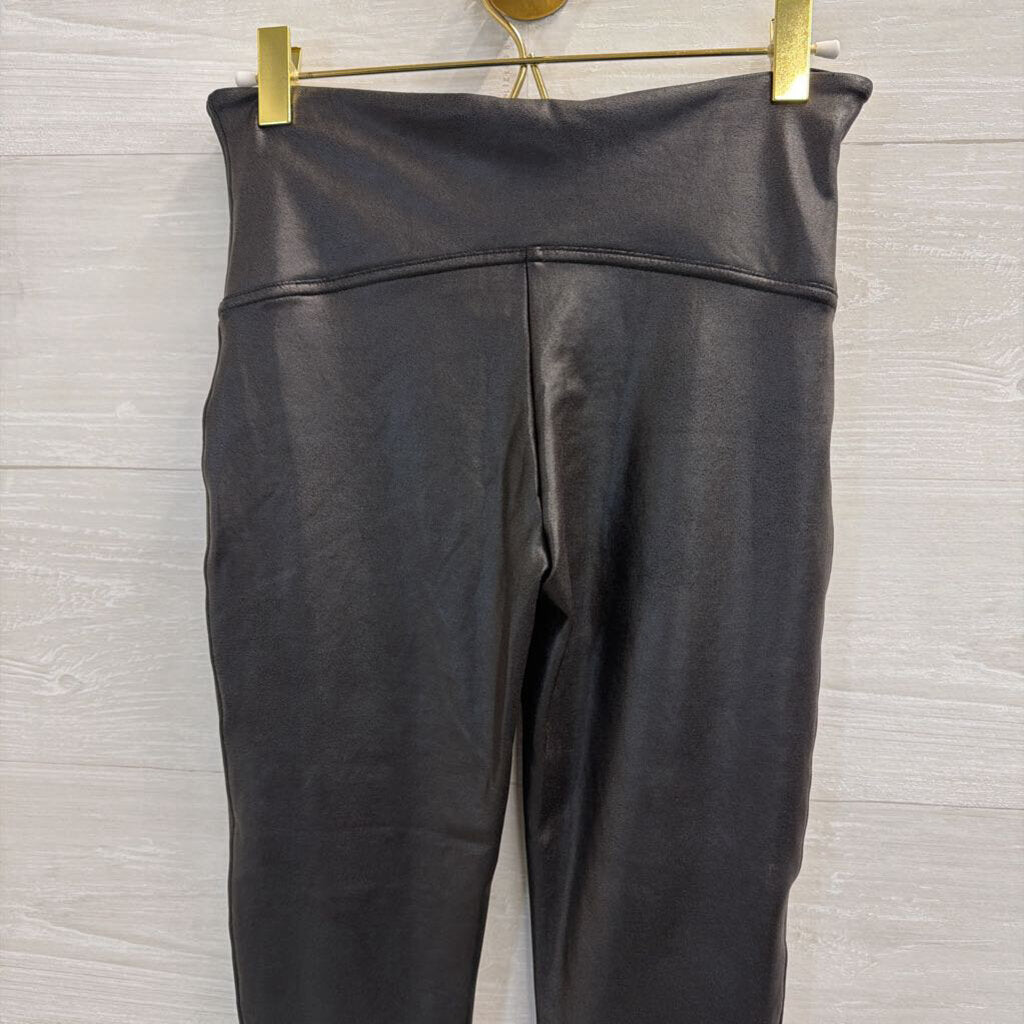 Spanx Black Faux Leather Leggings Medium