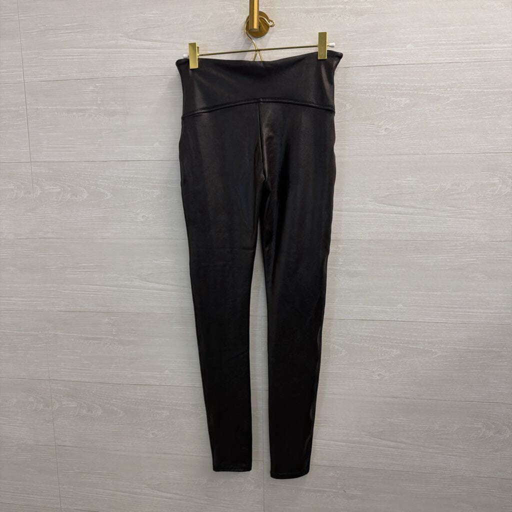 Spanx Black Faux Leather Leggings Medium