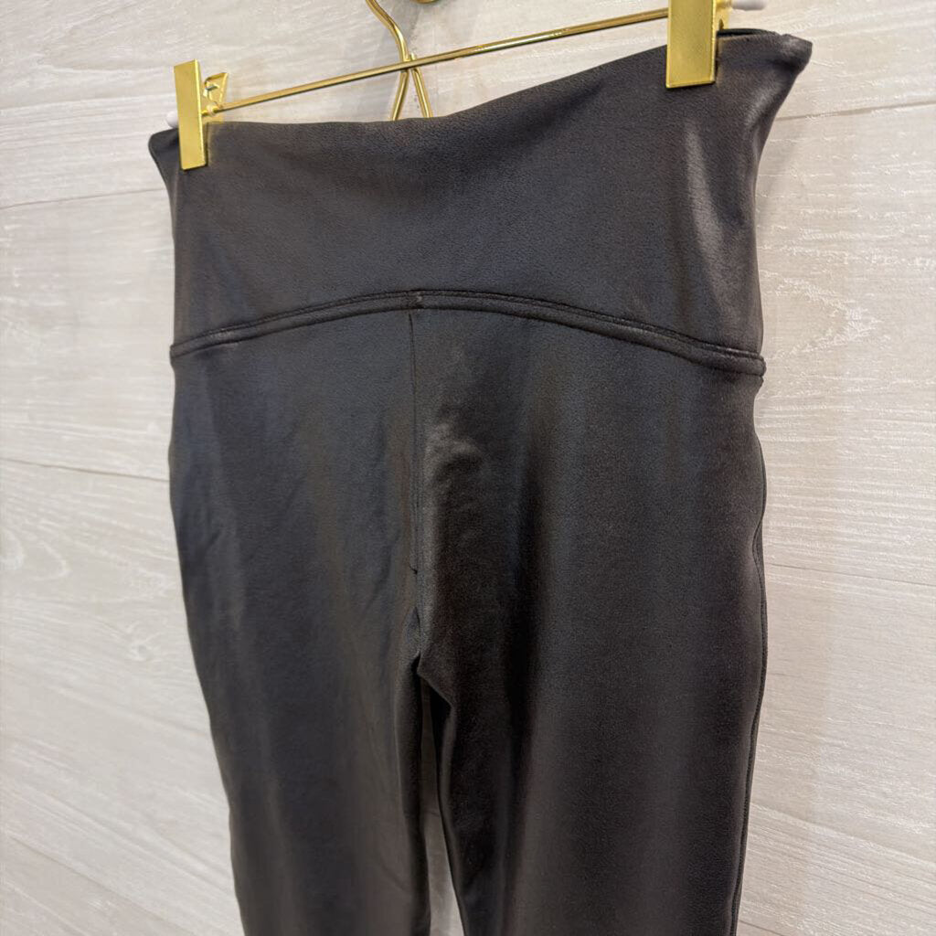 Spanx Black Faux Leather Leggings Medium