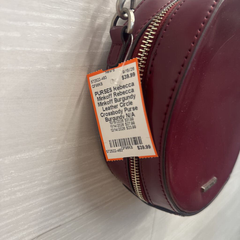 Rebecca Minkoff Burgundy Leather Circle Crossbody Purse