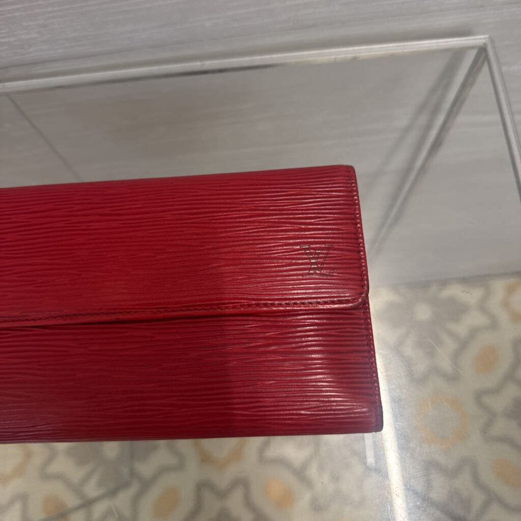 Vintage Louis Vuitton Red Textured Epi Leather Wallet