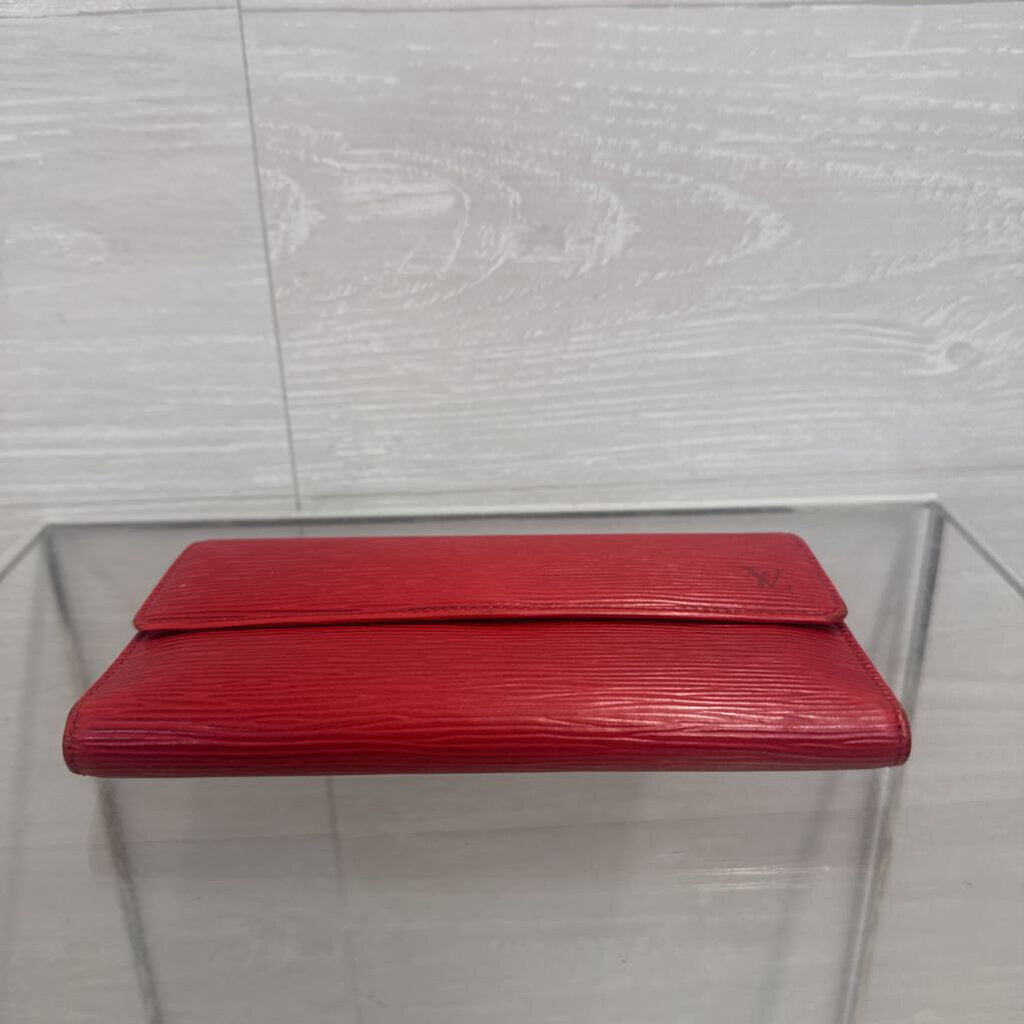 Vintage Louis Vuitton Red Textured Epi Leather Wallet