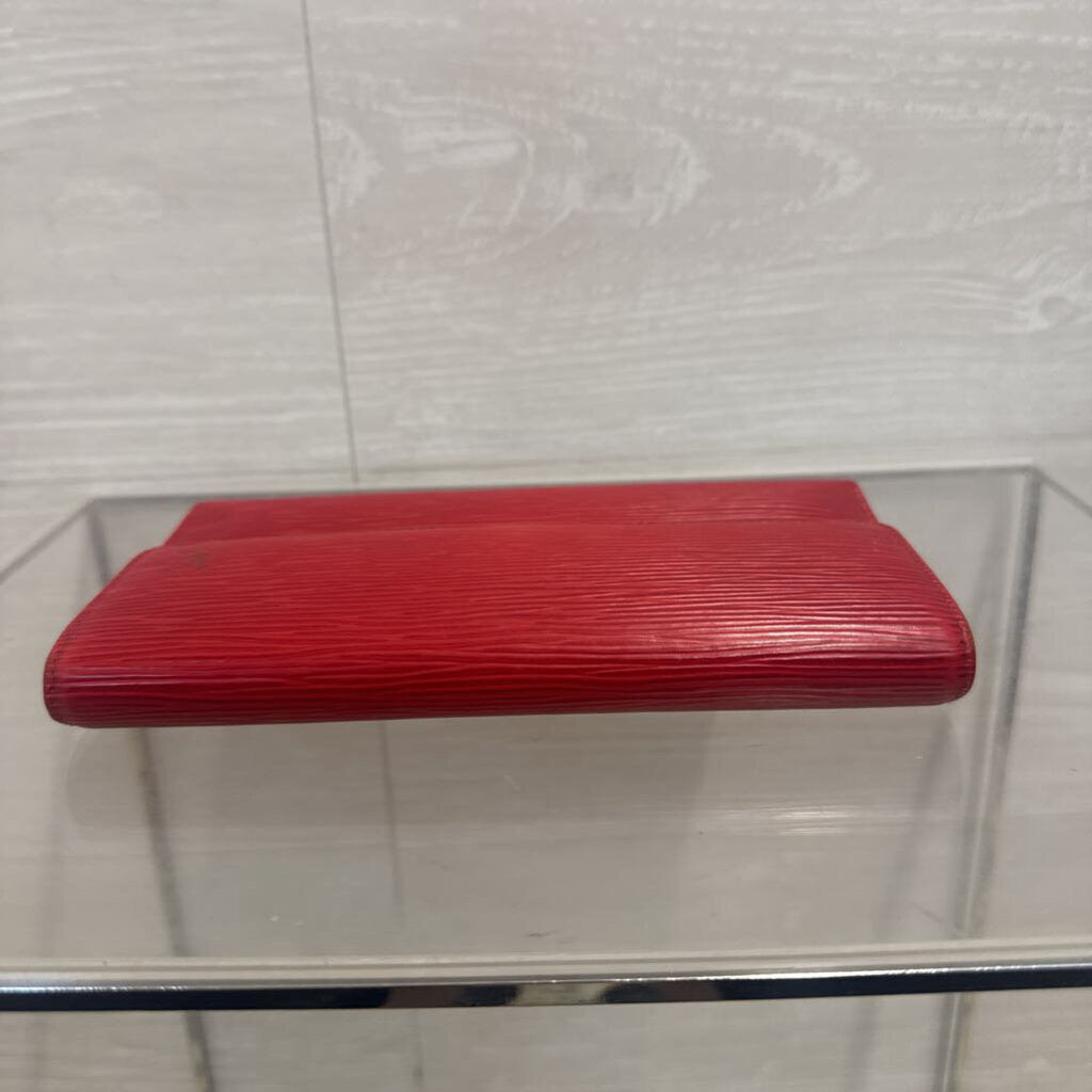 Vintage Louis Vuitton Red Textured Epi Leather Wallet