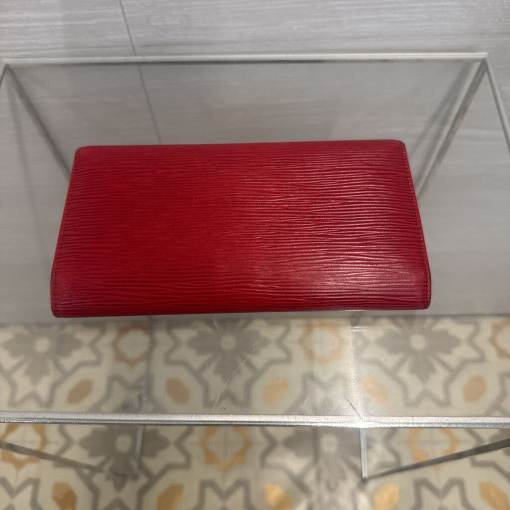Vintage Louis Vuitton Red Textured Epi Leather Wallet