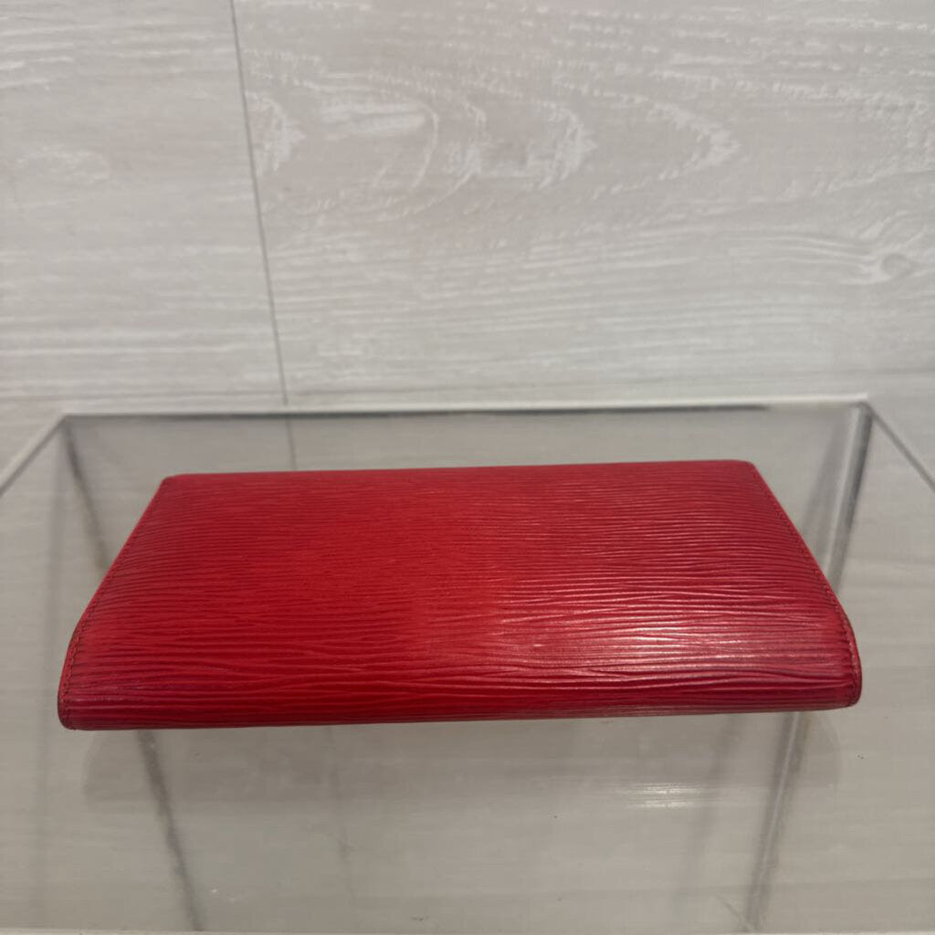 Vintage Louis Vuitton Red Textured Epi Leather Wallet