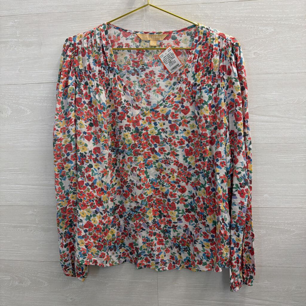 Hope and Harlow White/ Multi Print Long Sleeve Top Large