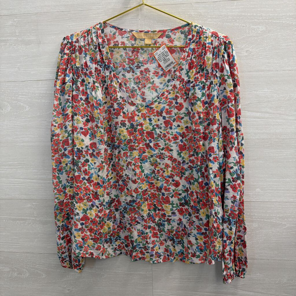 Hope and Harlow White/ Multi Print Long Sleeve Top Large