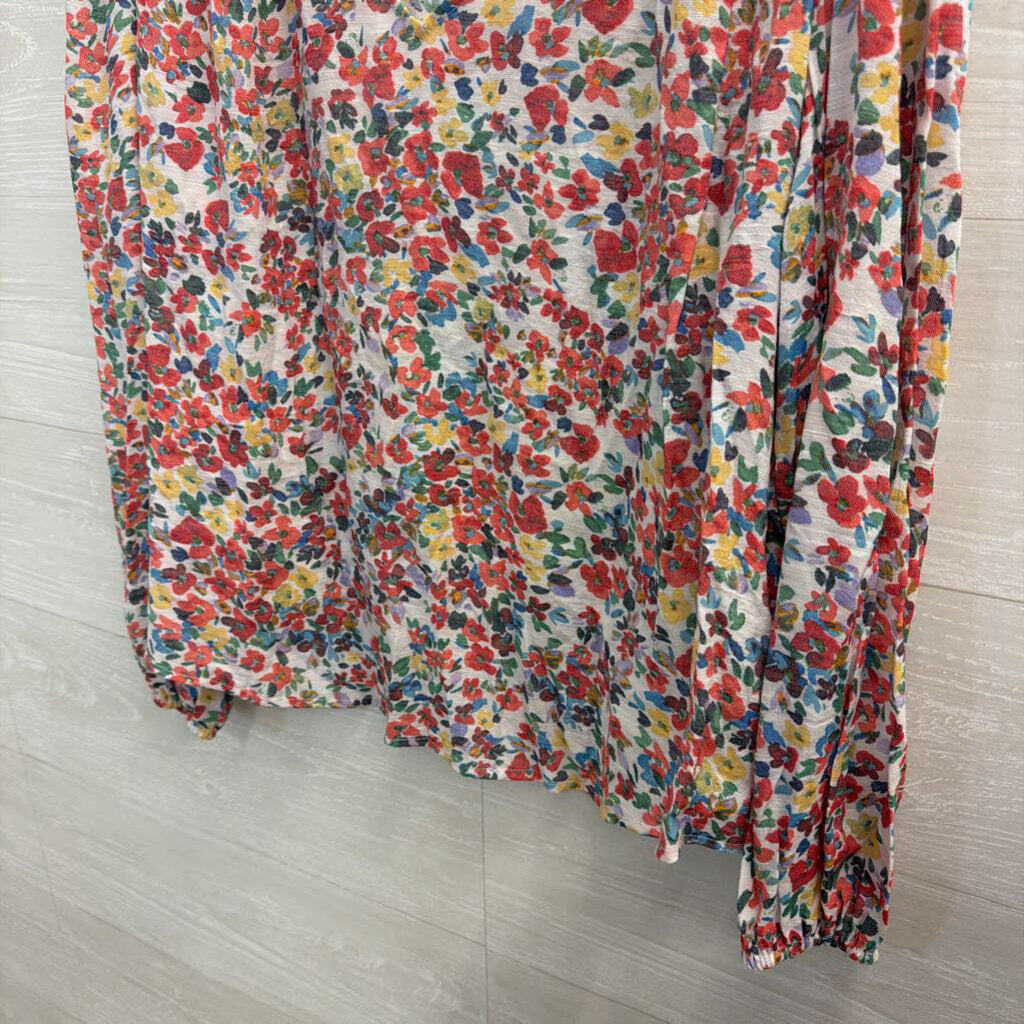 Hope and Harlow White/ Multi Print Long Sleeve Top Large