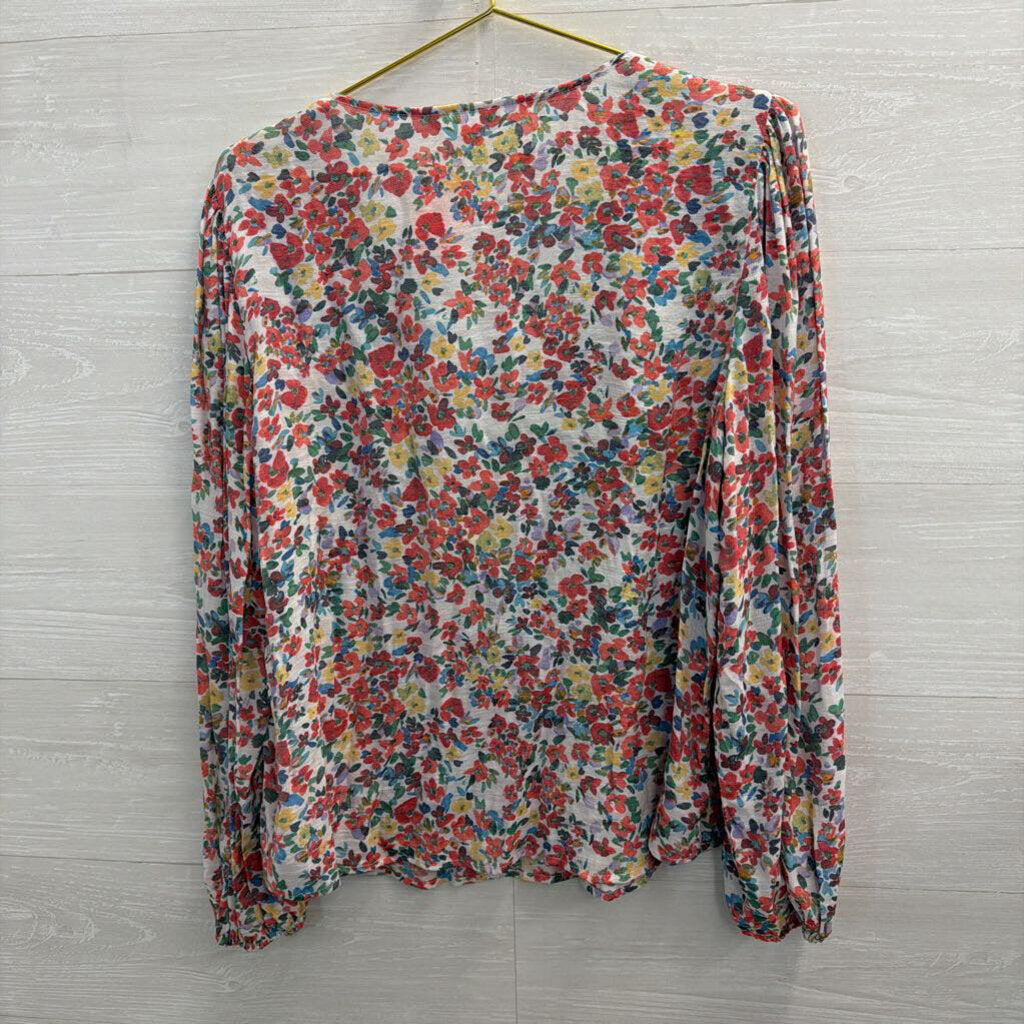 Hope and Harlow White/ Multi Print Long Sleeve Top Large