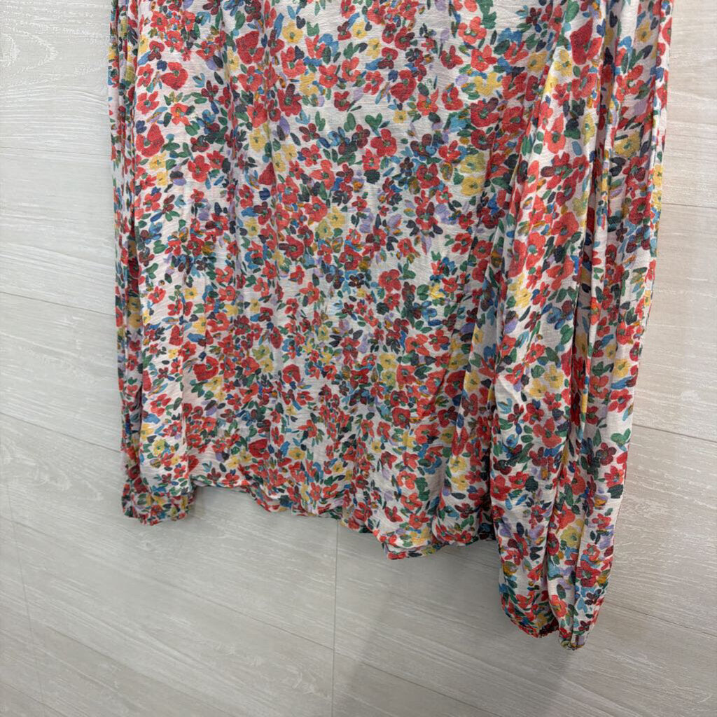 Hope and Harlow White/ Multi Print Long Sleeve Top Large